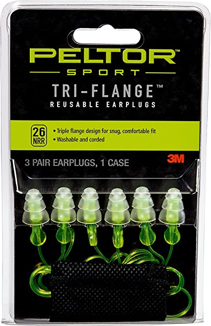 PELTOR REUSE TRI-FLANGE EARPLUGS 3PK