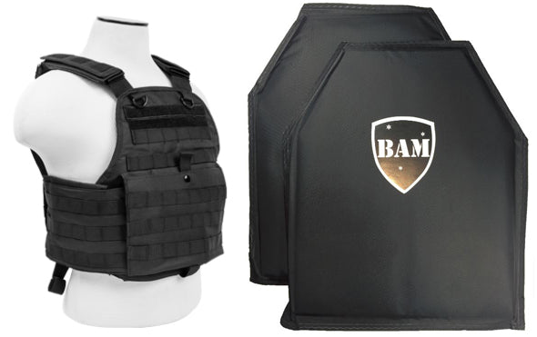 Condor Sentry Plate Carrier (BLACK) w/Soft Plates IIIA